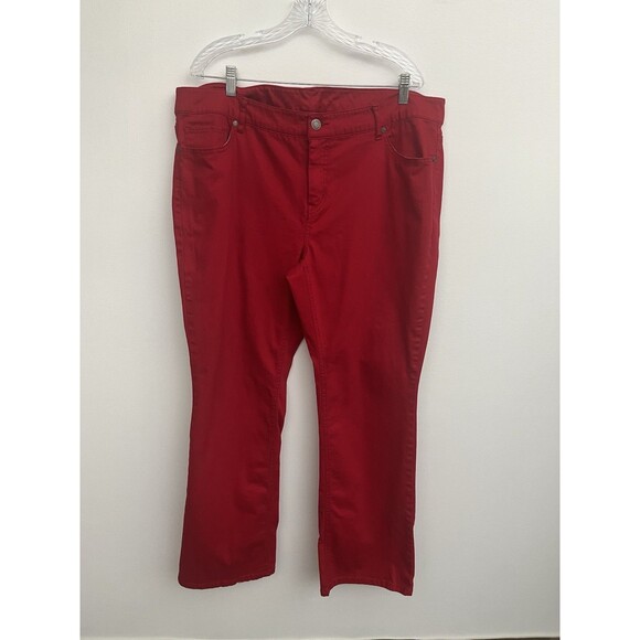 Faded Glory Women’s jeans Red Plus 22W Mid Rise 5 Pockets Stretch Denim - Picture 1 of 9